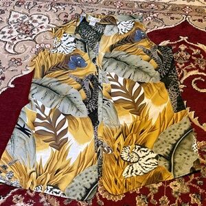 Tropical Print Button Down Shirt